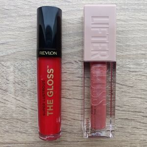 Maybelline Lifter Gloss 'Moon', Revlon Super Lustruos Gloss 'Fatal Apple'